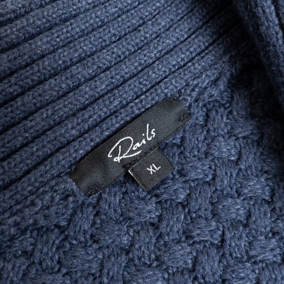 Rails Shepley Cardigan Navy Blue Button Down Shawl Collar Sweater - Picture 6 of 14